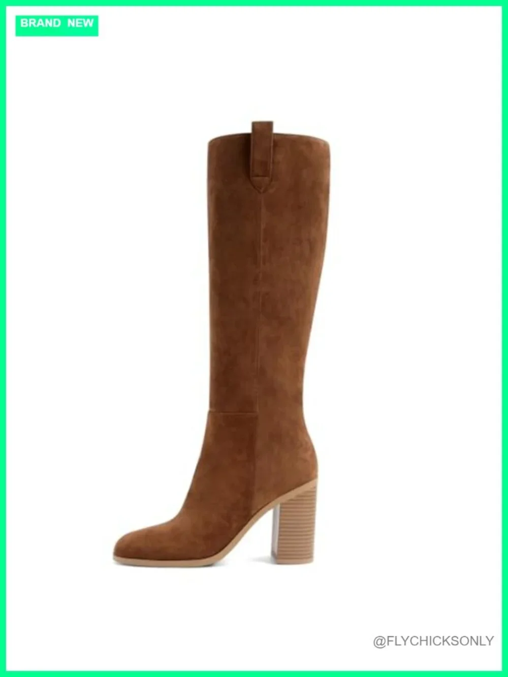 Knee High Boots Suede Leather Tall Boots Slouchy Chunky Block High Heel Boot